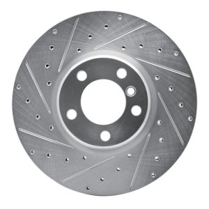 BMW 228i Brake Rotor (1) - Front Left - R1 Concepts - Drilled & Slotted - Silver - `12-`21